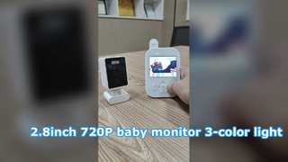 Moniteur bébé HD 2,8 pouces 720P avec veilleuse 3 couleurs