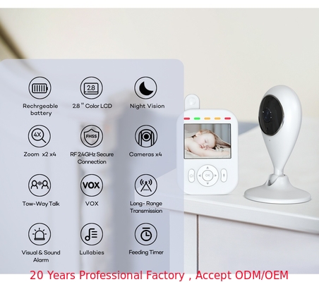 kaufen 480P Split Screen Baby Video Monitor 2,8 Zoll Baby Monitor mit Audio für Werbung on-line-Fertigung