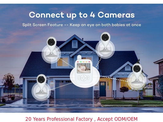 kaufen Wireless Video Baby Weinen Monitor Nachtsicht 2,8 Zoll LCD Split Screen Baby Monitor on-line-Fertigung