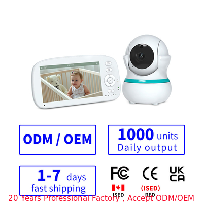 kaufen PTZ-Kamera Baby-Schlafmonitor 5 Zoll Zwei-Wege-Audio-Infrarot-Baby-Monitor on-line-Fertigung