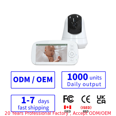 kaufen HD-Bildschirm 5 Zoll Video Baby-Monitor mit 5000mAh-Batterie Vox Zwei-Wege-Talk-Kamera on-line-Fertigung
