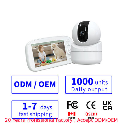 kaufen 5000 Mah 5 Zoll Split-Screen HD Baby-Monitor Fütterungs-Erinnerung Temperatur Schrei Sound-Erkennung on-line-Fertigung