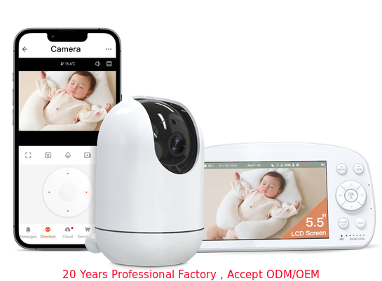 Wifi 2.4Ghz Smart Video Baby Monitor mit AI Menschen Sound Weinen Temperatur Luftfeuchtigkeit Melodie Tuya erkennen
