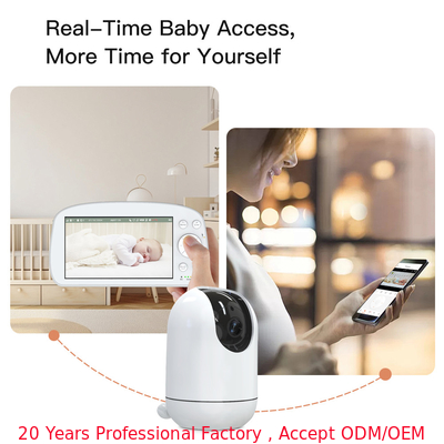 Video-Anrufe Baby-Monitor mit App Wifi 2.4Ghz mit 5,5 Zoll Ips Split-Screen Fhd 1080P