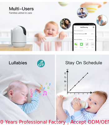 2300Ft Zwei-Wege-Talk Baby-Monitor drahtlos 5000mAh Batterie 1080P 2.4G WLAN
