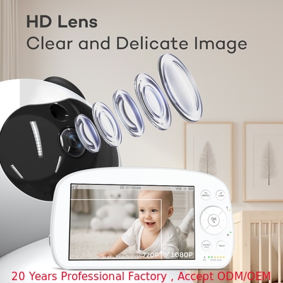 1080p HD 5,5 Zoll Baby-Monitor Wiederaufladbares Digital Kid PTZ Kamera Süßes Spielzeug Einhorn