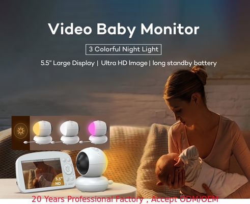 Smart Audio UHD Bildschirm 4K Baby Monitor mit Kamera Keine WLAN 5,5 Zoll Lithium-Batterie
