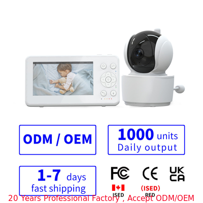 4.3 Zoll 720P Digital Baby Monitor mit Kamera Weinen Erkennung Audio PTZ Kamera