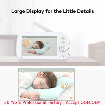 1280x720P Parent Unit HD Baby Monitor With 1920X1080P Baby Unit And 5000mAh Rechargeable Battery Video Babyphone