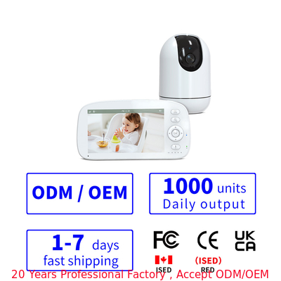 OEM 5 Zoll Video HD Baby Monitor Zwei-Wege-Talk Nachtsicht Baby Monitor Kamera