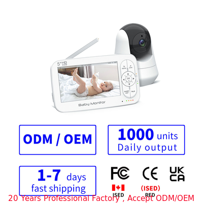 0.86KG Single Gross Weight Video Baby Monitor Low Battery Alarm Support