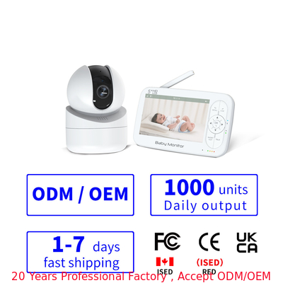 Split Screen Viewing Supported Smart Baby Monitor With Infrared Camera Type And 5 Inches Screen Size