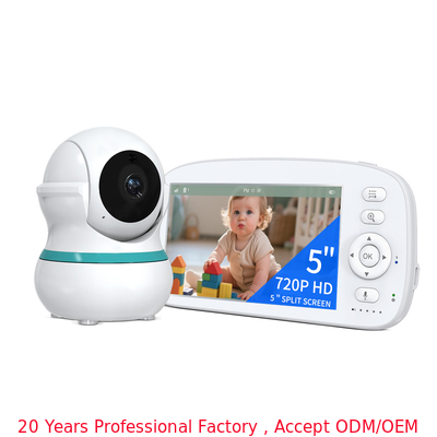 5 Inch HD Baby Monitor with 1000ft Range and 360° Pan Tilt Camera