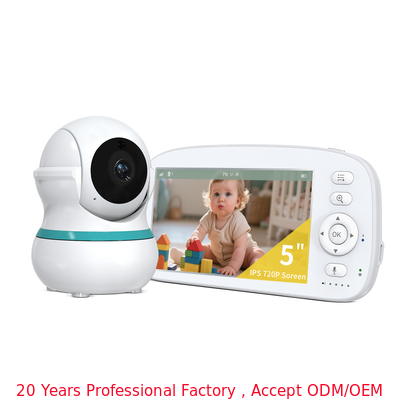 5 Inch HD Baby Monitor with 360° Camera and 5000mAh Battery