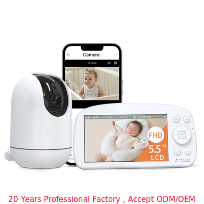 5.5 cali 1080P Baby Monitor z wykrywaniem płaczu i nocnym widzeniem