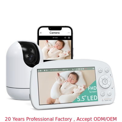 5.5 ιντσών 1080P WiFi Baby Monitor με PTZ κάμερα και 5000mAh μπαταρία