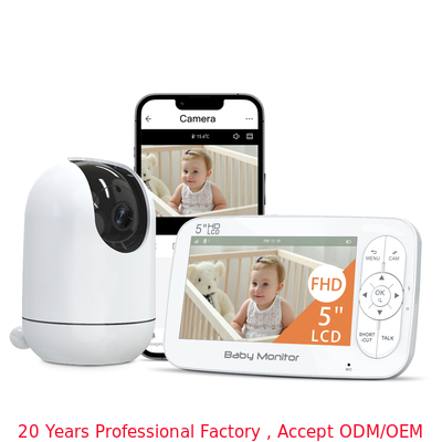 2.4Ghz Wireless Baby Monitor with 1080P PTZ Camera and 5000mAh Battery