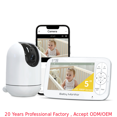 5 Inch 1080P WiFi Baby Monitor with 5000mAh Battery and Night Vision