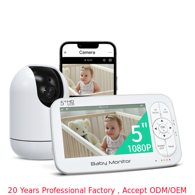 Tuya 1080P Baby Monitor with 5inch Screen 5000mAh Battery